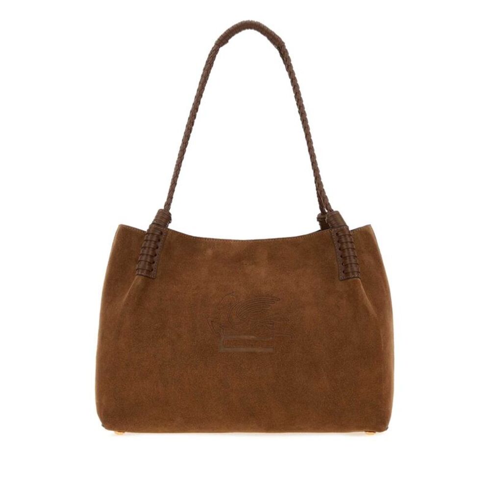 Etro Women Brown Suede Medium Libra Shopping Bag